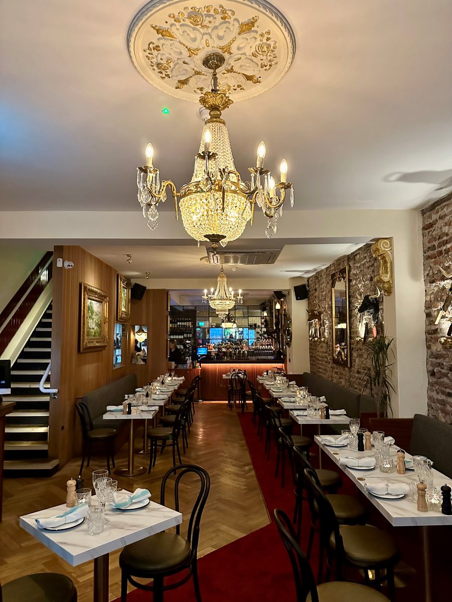 The dining room at Boeuf & Frites, Temple Bar